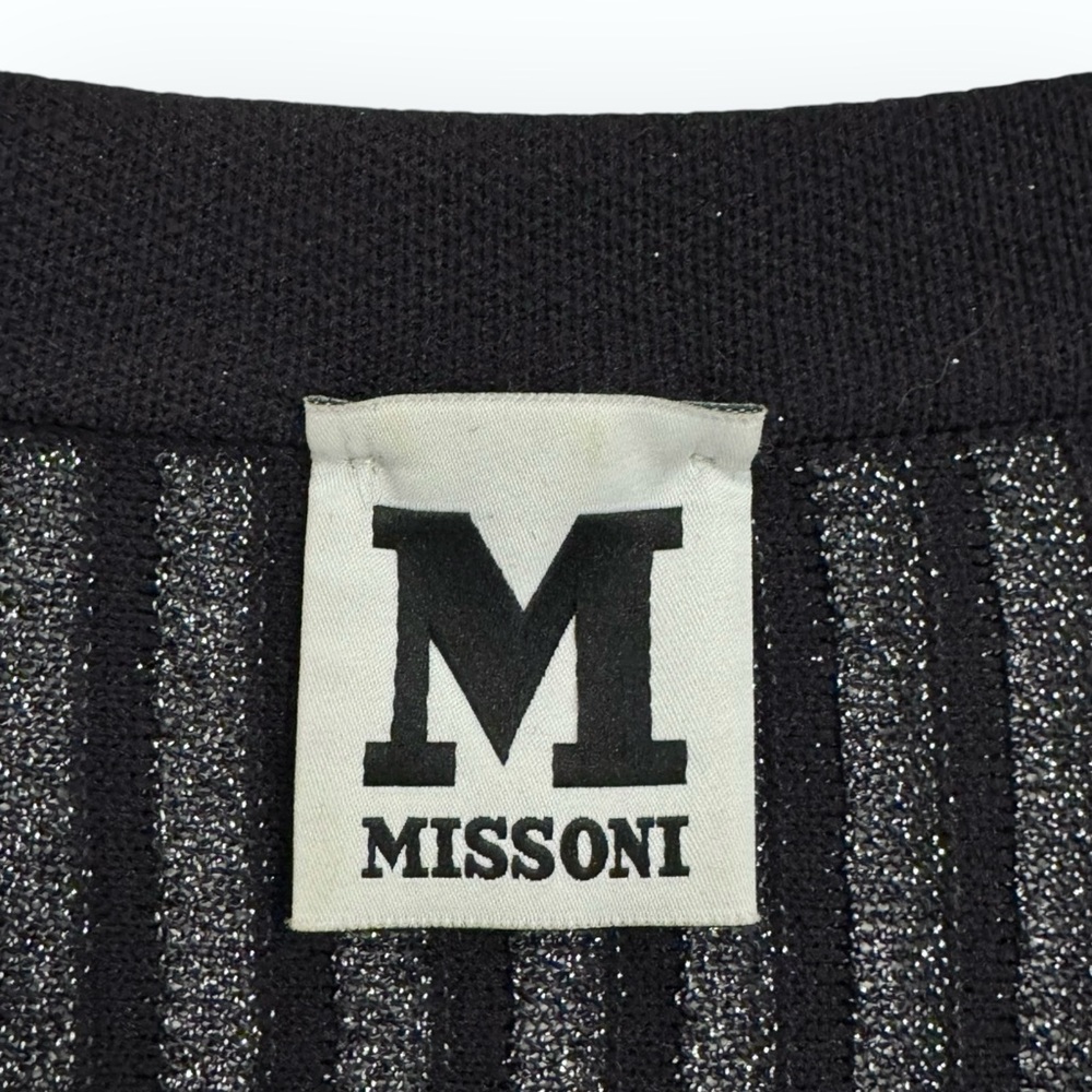MISSONI $745 Retail Bicolor Mesh Long Sleeve Lurex Dress, Size 38 (US 6/8) - Picture 13 of 16